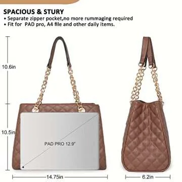 Montana West Quilted Tote Bag for Women with Chain Strap