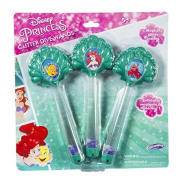 SwimWays Disney Princess Ariel Glitter Dive Wands - Pack of 3, Green