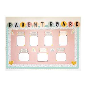 Carson Dellosa 65 Feet of Sea Glass Green Bulletin Board Border, Scalloped Border Trim, Spring Bulletin Board Decorations, Rolled Light Blue Classroom Border for Bulletin Board, and Classroom Décor