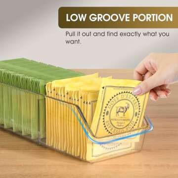 MaxGear Tea Bag Organizer Clear Plastic Tea Bag Storage Holder for Pantry, Kitchen, Cabinet, Countertop, 1 Pack