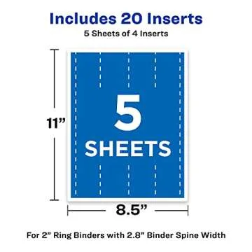 Avery Binder Spine Inserts, for 2 Inch Ring Binders with 2.8" Spine Width, 20 Cardstock View Binder Spine ID Inserts (89107)