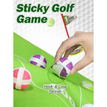 Liberry Kids Golf Set for 3 4 5 6 7 Years Old Boys Girls, Golf Chipping Game with Golf Mat, Sticky B...