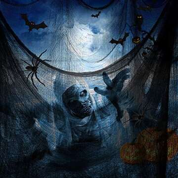 Tmflexe Halloween Creepy Cloth Giant (80 x 400 in.) Scary Gauze Cloth Spooky Halloween Decorations P...