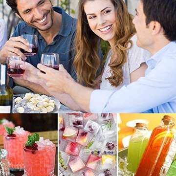 Farielyn-X Ice Cube Trays,2 Pack Food Grade Silicone Rubber Flexible and BPA Free 74 Cubes Ice Trays with Lid Stackable Easy Release Mini Cocktail Whiskey Ice Cube Mold Storage Containers-Green&Yellow