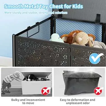 PHINOX Toy Box Storage with Wheels for Kids - 70L