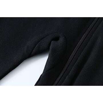 O2 BABY Baby Boys Girls Organic Cotton Zip Front Sleeper Pajamas, Footed Sleep 'n Play（0-3Months, Black）