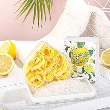 Green Canyon Spa Gift Baskets for Women- 10 Pcs Lemon Scent Home Bath Gift Sets in Beautiful Tote Bag, Holiday Gift for Valentine's Day Mother's Day, Spa Set for Women Gift, Birthday Basket for Women