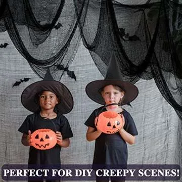 ZeeDix 6 Pack Black Halloween Creepy Cloth for Spooky Decor