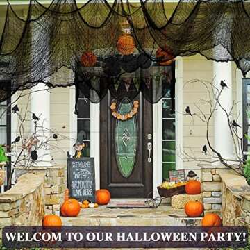 ZeeDix 6 Pack Black Halloween Creepy Cloth 30 x 75 Inch Halloween Decoration Spooky Scary Gauze Cloth Black Cheesecloth for Halloween Party Supplies Outdoor Yard Home Wall Doorway