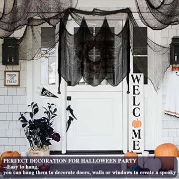 ZeeDix 6 Pack Black Halloween Creepy Cloth for Spooky Decor