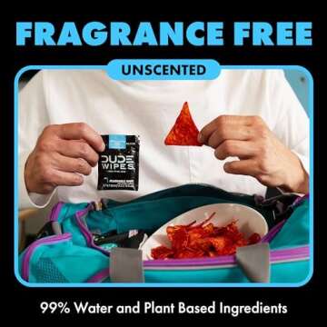 DUDE Wipes - On-The-Go Flushable Wipes - 2 Pack, 60 Wipes - Unscented Extra-Large Individually Wrapped Adult Wet Wipes - Vitamin E & Aloe - Septic and Sewer Safe