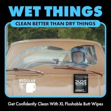 DUDE Wipes - On-The-Go Flushable Wipes - 2 Pack, 60 Wipes - Unscented Extra-Large Individually Wrapped Adult Wet Wipes - Vitamin E & Aloe - Septic and Sewer Safe