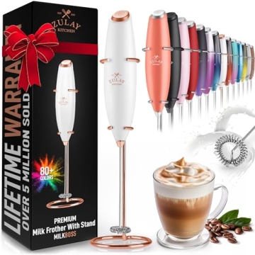 Ultra Fast Milk Frother Wand for Coffee & Lattes by Zulay