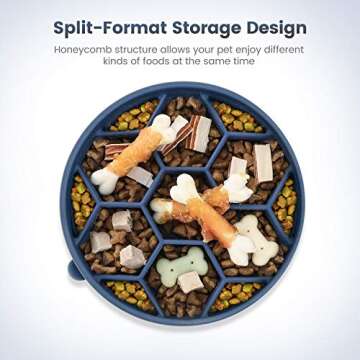 IOKHEIRA 2 PCS Dog Slow Feeder Bowl, Newest Non Slip Slow Eating Dog Bowl, Anti Gulping Healthy Eating, Safety Durable Food Bowl for Medium and Large Dogs (Blue)