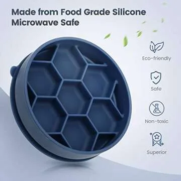 IOKHEIRA 2 PCS Dog Slow Feeder Bowl, Newest Non Slip Slow Eating Dog Bowl, Anti Gulping Healthy Eating, Safety Durable Food Bowl for Medium and Large Dogs (Blue)