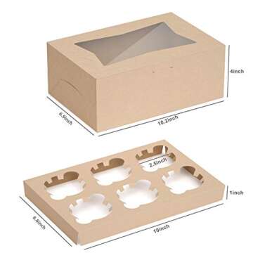 X-Chef Cupcake Boxes - 15 Pack Sturdy Baking Carriers