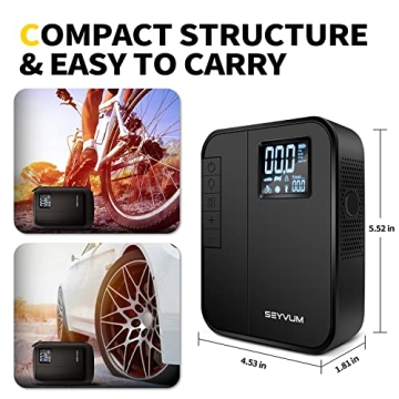 SEYVUM Portable Tire Inflator 150PSI Fast Inflation
