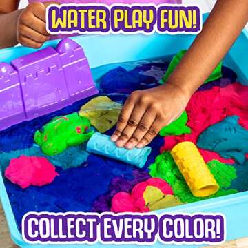 Slimy Sand Aqua Splash by Horizon Group USA, 1.5 lbs. of Stretchable & Moldable Purple Water Play Sand in Reusable Bucket, Non-Stick Slimy Play Sand, Sensory Water Play Activity, Age 5+