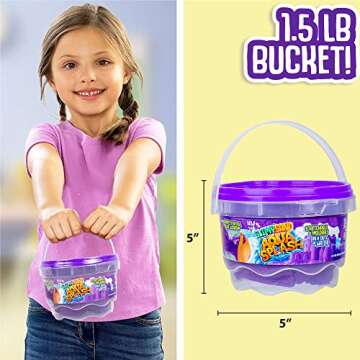 Slimy Sand Aqua Splash by Horizon Group USA, 1.5 lbs. of Stretchable & Moldable Purple Water Play Sand in Reusable Bucket, Non-Stick Slimy Play Sand, Sensory Water Play Activity, Age 5+