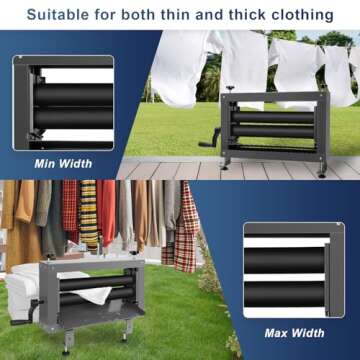 Upgraded Clothes Wringer, Heavy Duty 5X Thicker Design for Camping