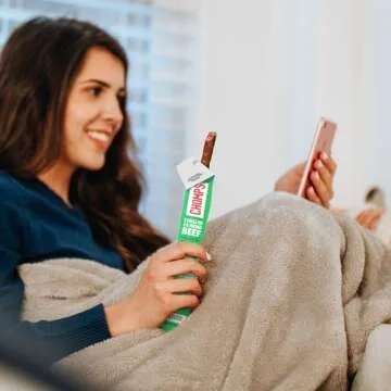 Chomps Grass-Fed and Finished Jalapeño Beef Jerky Snack Sticks 24-Pack - Keto, Paleo, Whole30, 10g Lean Meat Protein, Gluten-Free, Zero Sugar Food, Non-GMO