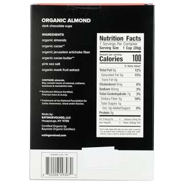 EVOLVED Organic Almond Butter Keto Cups 7 Count, 4.93 OZ