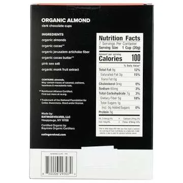 EVOLVED Organic Almond Butter Keto Cups 7 Count, 4.93 OZ