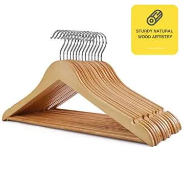 UINICOR Wooden Hangers - 30 Pack, Heavy Duty & Stylish
