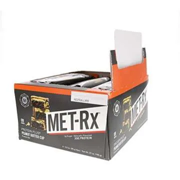 MET-Rx Protein Plus Bar, Great as Healthy Meal Replacement, Snack, and Help Support Energy, Gluten Free, Peanut Butter Cup, With Vitamin A, Vitamin C, and Zinc to Support Immune Health, 85 g,9 Count