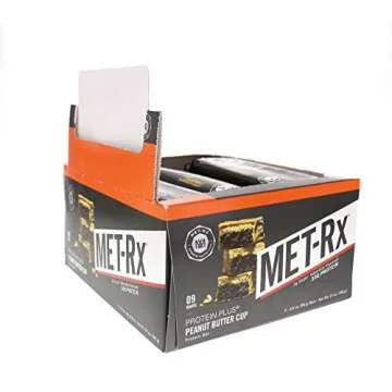 MET-Rx Protein Plus Bar, Great as Healthy Meal Replacement, Snack, and Help Support Energy, Gluten Free, Peanut Butter Cup, With Vitamin A, Vitamin C, and Zinc to Support Immune Health, 85 g,9 Count