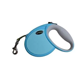 GreEco Retractable Dog Leash, Belt Leash, Ergonomic Handle, 13 Ft for Small to Middle Dog, Lucifer Yellow Leash, Innovative Reflective Silver Perimeter Leash, Blue