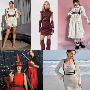 Widyany Punk Belt Black PU Leather Harness for Women