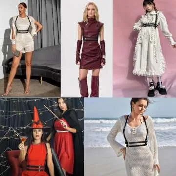 Widyany Punk Belt Black PU Leather Harness for Women