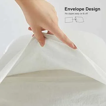 AVEYAL 100% Pure Natural Linen Pillow Cases, Flax Pillowcases in Set of 2 Pack, Hemp Pillow Covers with Envelope Closure, Hypoallergenic and Sweat Release, Queen Size (20x30 inches), Ivory