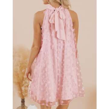 VIMPUNEC 2024 Womens Summer Wedding Guest Formal Dresses Cocktail Halter Swing Dress Cute A Line Min...