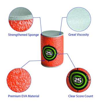 Camkey 12pcs EVA Soft Bullet Darts Target Compatible with NERF N-Strike Blasters