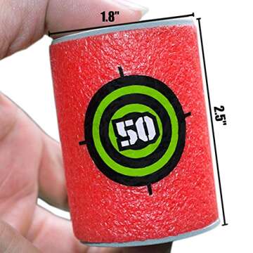 Camkey 12pcs EVA Soft Bullet Darts Target Compatible with NERF N-Strike Blasters