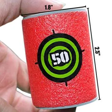 Camkey 12pcs EVA Soft Bullet Darts Target Compatible with NERF N-Strike Blasters