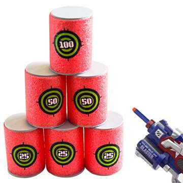 Camkey 12pcs EVA Soft Bullet Darts Target Compatible with NERF N-Strike Blasters