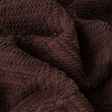 BATTILO HOME Dark Brown Throw Blanket for Couch, Knitted Brown Throw 50'' x 60'', Super Soft Cozy Warm Chocolate Throw for Living Room Chair Couch Bed Sofa Bedroom Home Decor