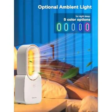 let'me Bladeless Desk Fan with LED Lights & Quiet Operation