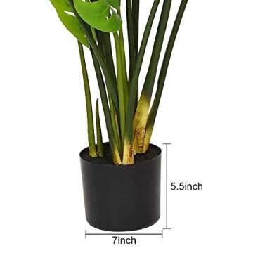 Wofair 45 Inch Monstera Plant - Lifelike Indoor Outdoor Décor