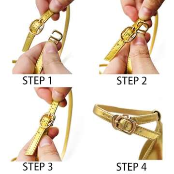 Amoji Women's Heels 4 Inch Platform Heels Ankle Strap Heels Chunky Heels For Women Dressy Heeled San...