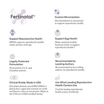 Fertinatal Ovaterra Micronized DHEA Supplement for Women, Natural DHEA 25mg Capsules, Fertility Supplements for Women (84 Capsules - 28 Day Supply)