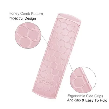 CaseBot Remote Case for Roku Voice, Express HD / 4K+, Ultra LT Enhanced Voice, Express 3930, Premiere+ 3921, Streaming Stick+ Remote, Honey Comb Anti Slip Shockproof Silicone Cover, Pink Sand