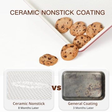 HONGBAKE Nonstick Ceramic Baking Sheet Set - 3 Pack