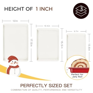 HONGBAKE Nonstick Ceramic Baking Sheet Set - 3 Pack