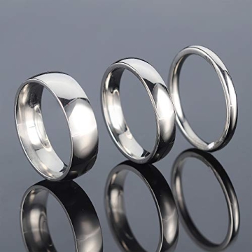 LOYALLOOK 2mm 4mm 6mm Stainless Steel Ring Set