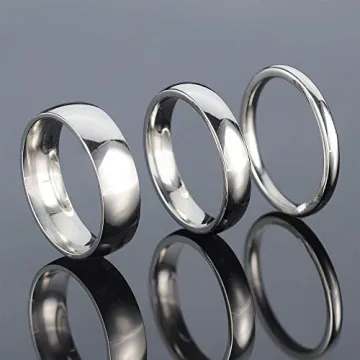 LOYALLOOK 2mm 4mm 6mm Stainless Steel Ring Set