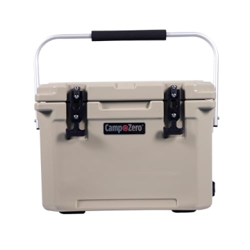 CAMP-ZERO 21 Quart Rotomolded Hard Cooler - Insulated Ice Chest with 4 Cup Holders - Bear-Proof Trav...